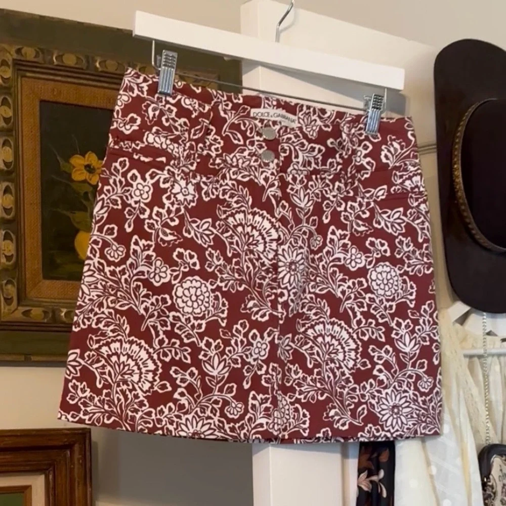 Dolce Gabbana Floral Mini Skirt